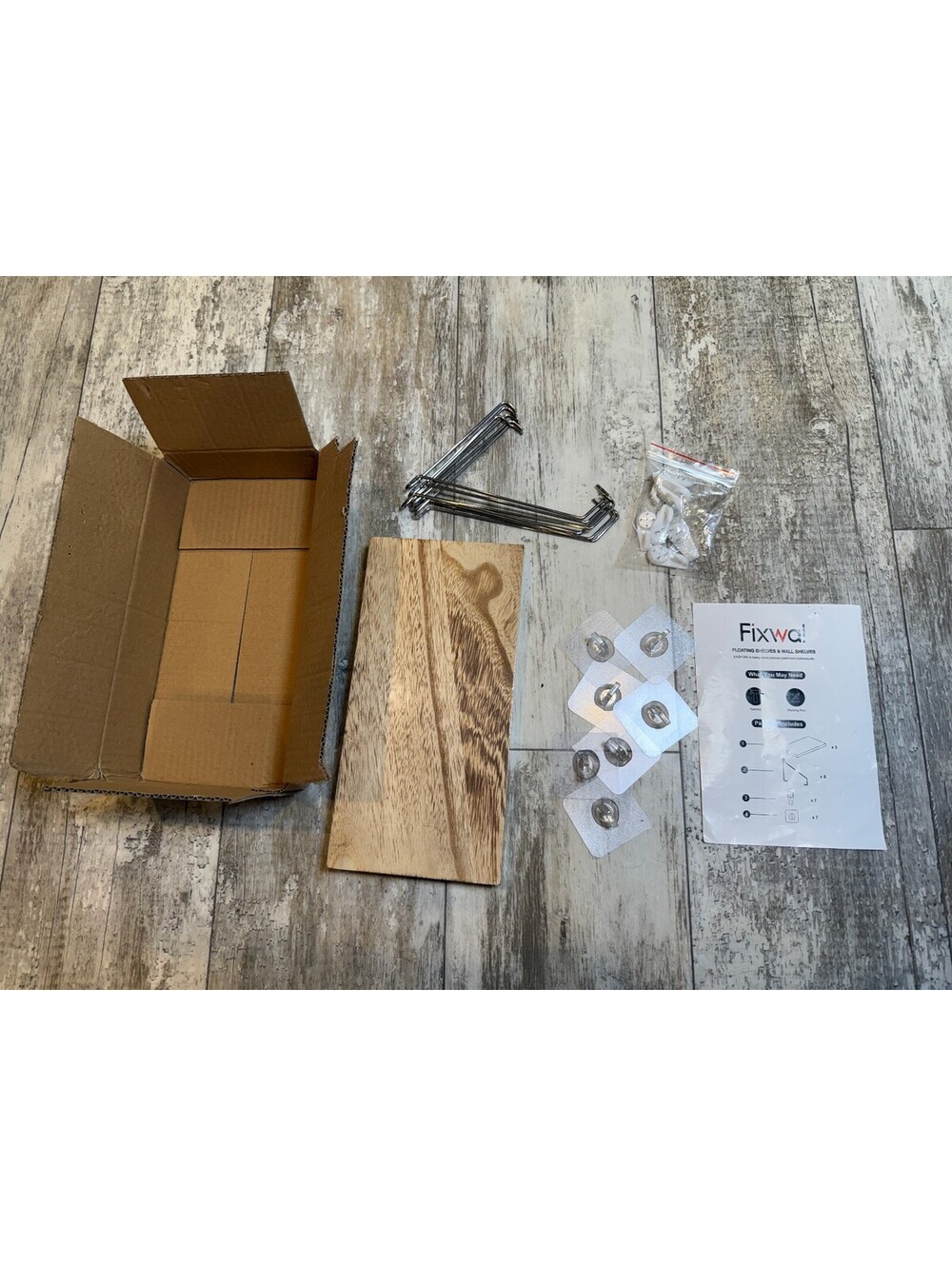 Fixwal Floating Wall Shelves Natural Wood Set of 3 No Drill